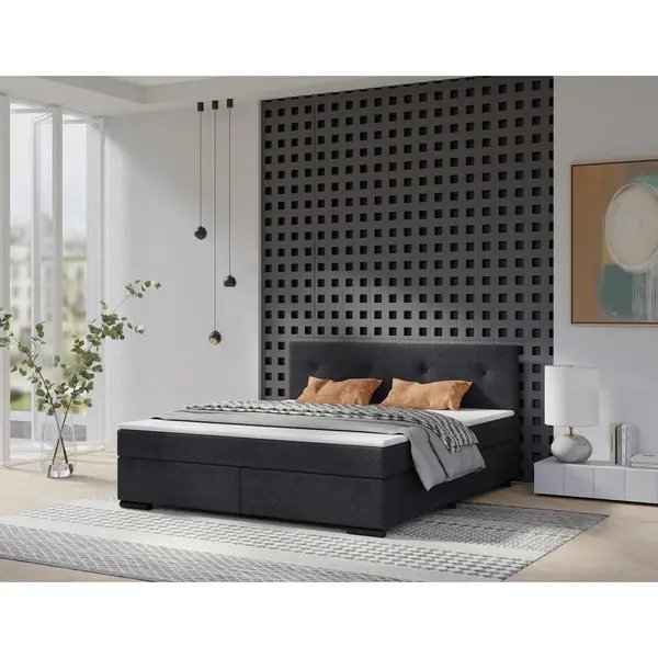 Pat Boxspring, 200/200 cm, antracit
