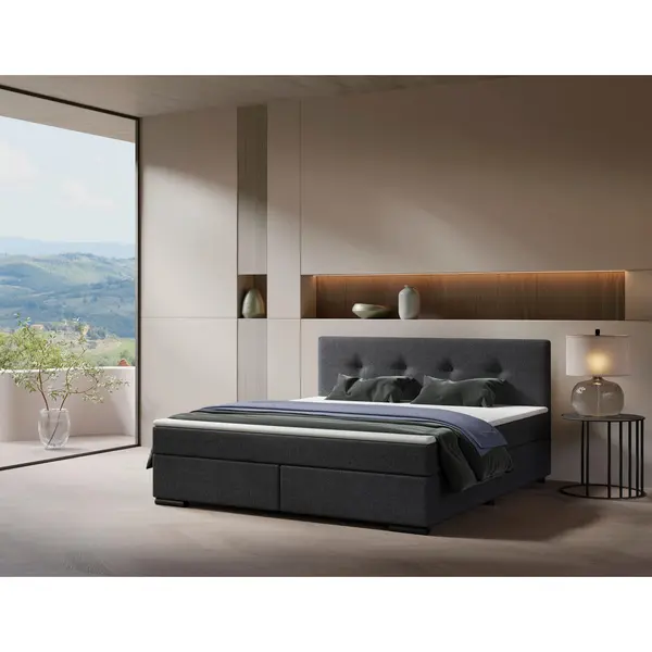 Pat Boxspring, 200/200 cm, antracit