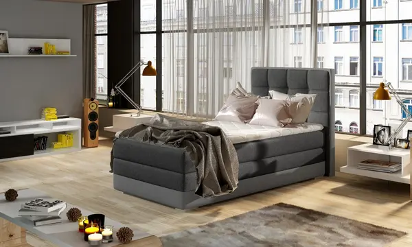 Pat boxspring Aster 90x200 cm pe dreapta Inari 96/Soft 29