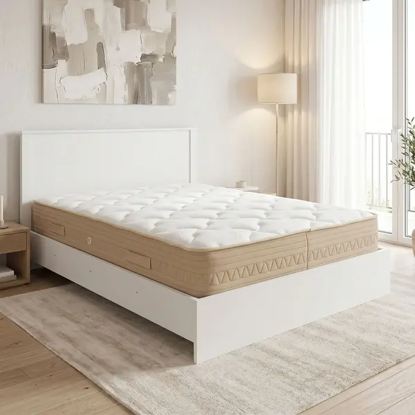 Pat cu saltea, Athos Sleepy, Pako, Alb 170x206.5x96 cm