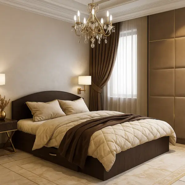 Pat cu sertar Clasic - Wenge - 140x200 cm
