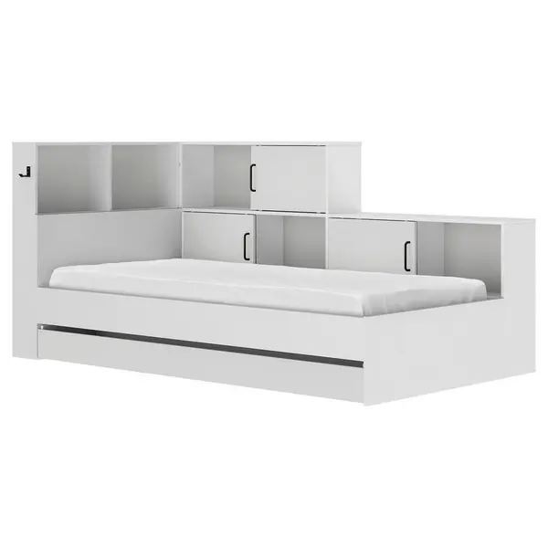 Pat Cu Spațiu De Depozitare, 90/200 cm, alb