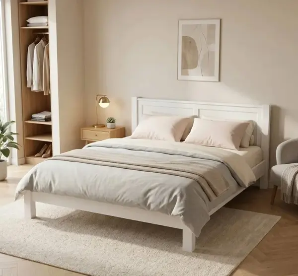 Pat cu tablie 180x200cm cu finisaj White