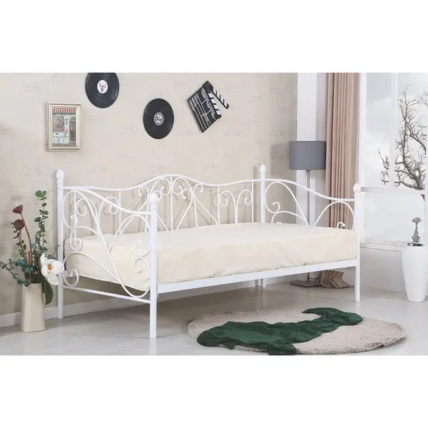 Pat / divan metal Sumatra alb - 90x200 cm