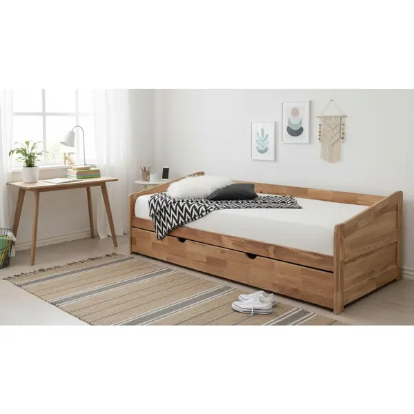 Pat Extensibil, 90/200 cm, culoare lemn stejar