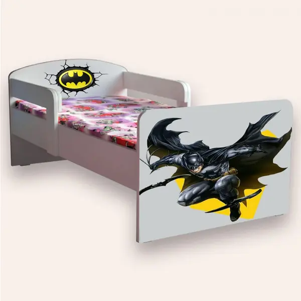 Pat pentru copii Batman cu manere, 2-12 ani, 160x80 cm
