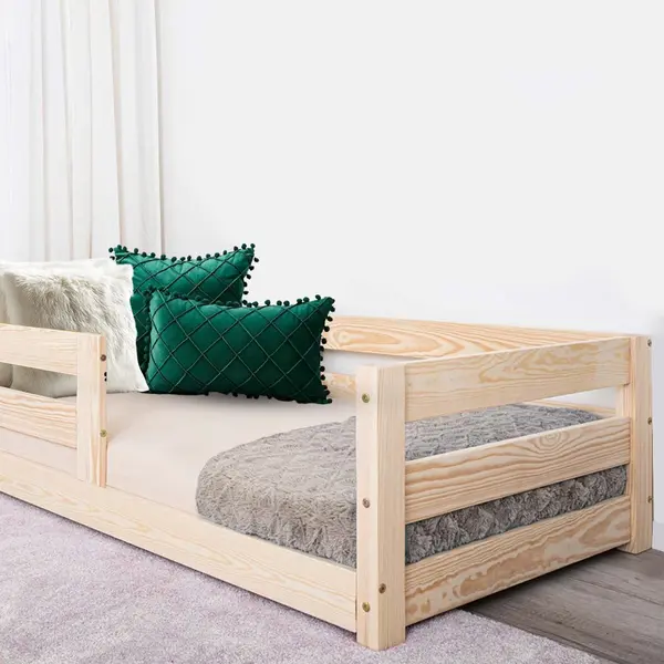 Pat pentru copii, Little Amy, SleepWell, Natur, cu balustrada, 90 x 200 cm