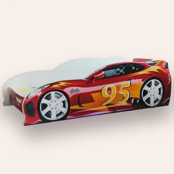 Pat pentru copii masina Turbo Speed 95 Alb, 2-12 ani, 160x80 cm