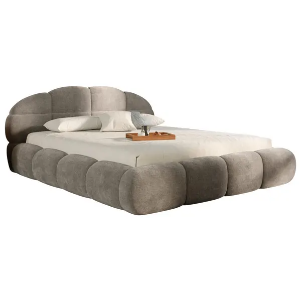 Pat Tapițat, 140/200 cm, taupe