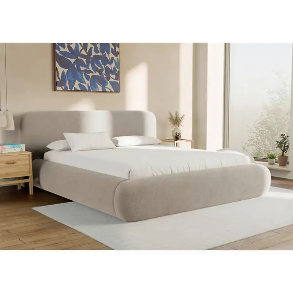 Pat Tapițat, 180/200 cm, taupe