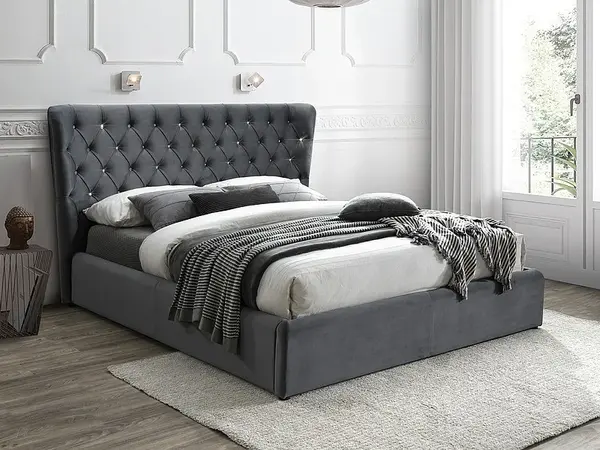 Pat tapitat Carven Velvet Gri – 160 x 200 cm