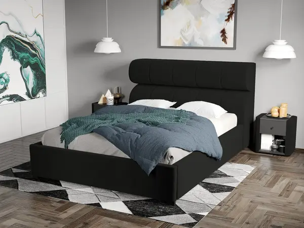 Pat Tapitat Galardo Fix Negru - Riviera 100 140x200