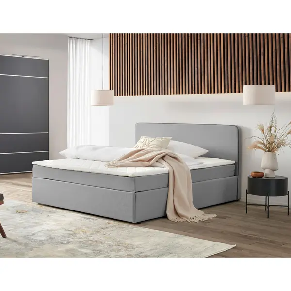 Pat Tip Boxspring, 160/200 cm, gri deschis