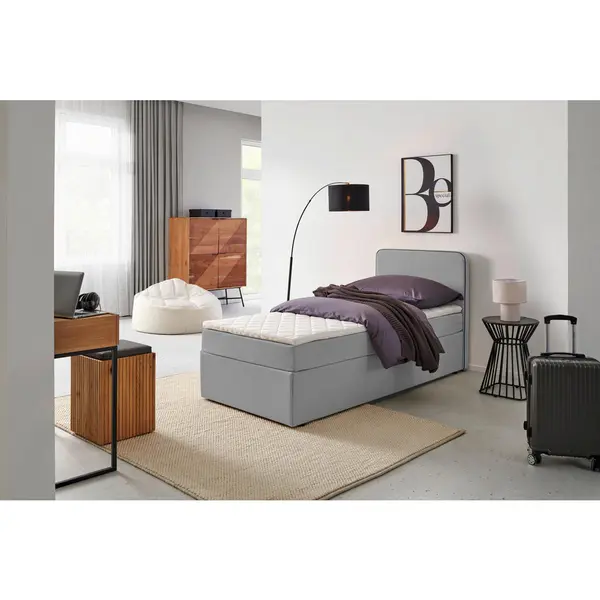 Pat Tip Boxspring, 90/200 cm, gri deschis