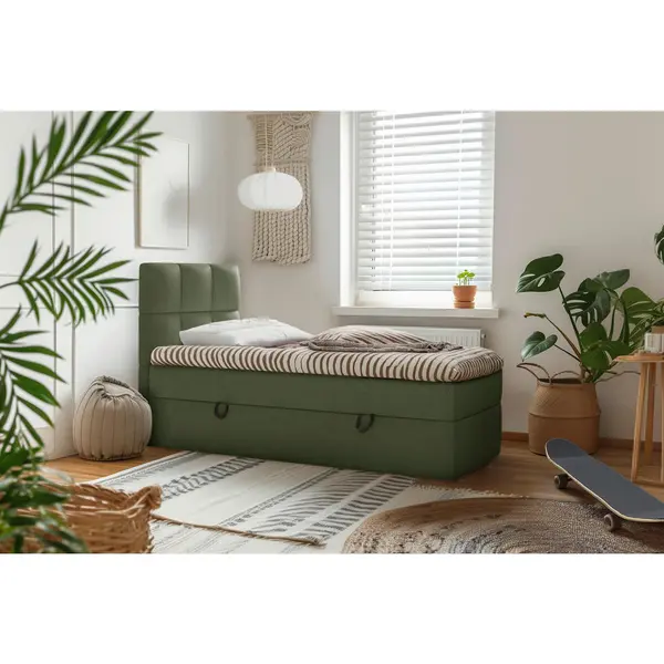 Pat Tip Boxspring, 90/200 cm, verde închis