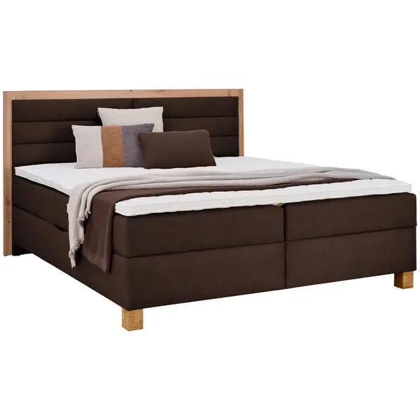 Pat Tip Boxspring Fără Arcuri, 160/200 cm, maro, stejar Artisan