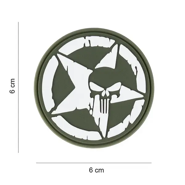 Patch 3D PVC Punisher Allied Star - OD GREEN - ALB