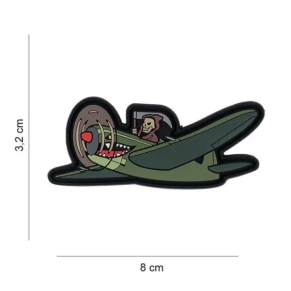 Patch 3D PVC Warhawk with Grim Reaper – Emblemă Aviatică WWII - Default Title