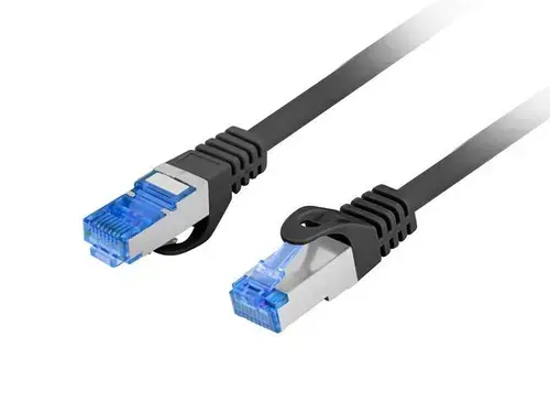 Patch cord Cat.6A S/FTP LSZH CCA 0,5 m, Negru