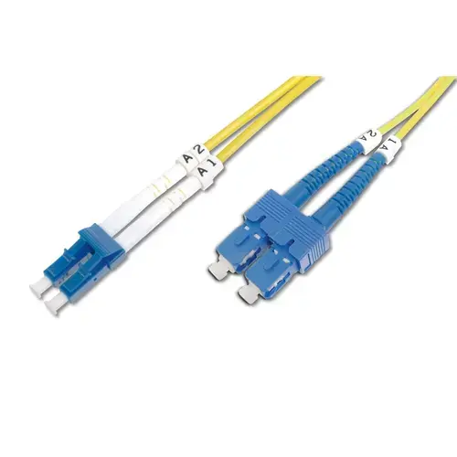 Patch Cord fibra optica, Digitus, duplex SM 9/125 LC / SC 2m, Galben