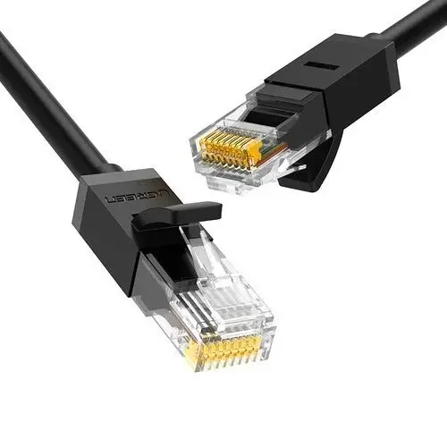 PATCH CORD UTP Ugreen Cat6, "NW102" fire din cupru, flat cable, viteza maxima 1 Gbps, 10m, negru 50178