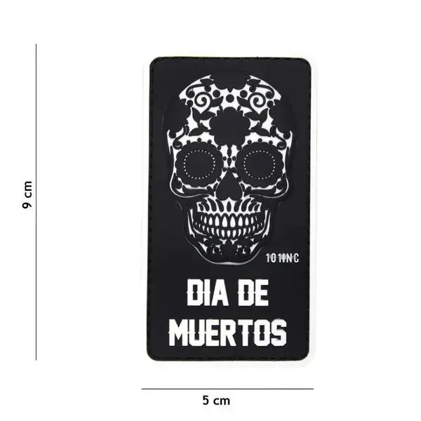 Patch Dia de Muertos velcro 3D - NEGRU