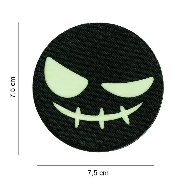 Patch Laser Cut Evil Smiley Face Glow in the Dark - Default Title