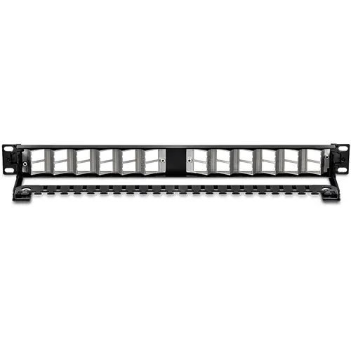 Patch Panel ecranat 24 porturi blank keystone inclinate 1U - TRENDnet TC-KP24SA