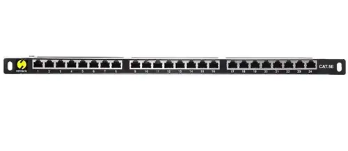 Patch Panel Netrack 104-12, CAT.5e, 24 Porturi (Negru)