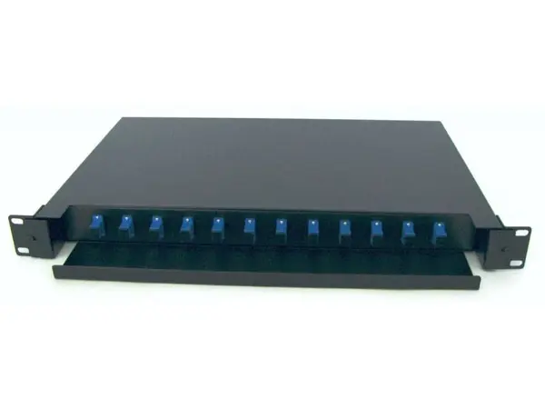 Patch panel pentru fibra optica, 1U, 12 adaptori SC/UPC Simplex, 19 inch, carcasa din otel, Braun Group TS-ODF12SC-BGS