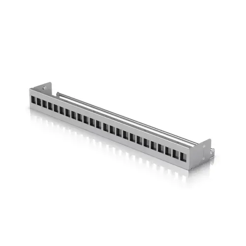 Patch Panel Ubiquiti UACC-RACK-PANEL-PATCH-BLANK-24, 19inch, 1U, 24 porturi, Keystone, Argintiu