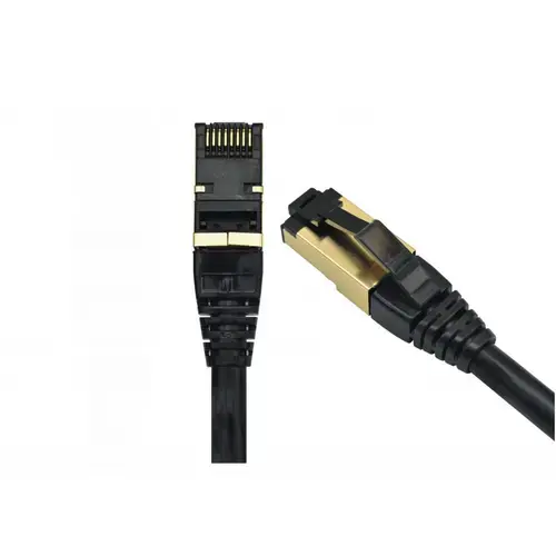 Patchcord FFTP RJ45-RJ45 Cat.8, LSZH, 10m, EMTEX FFTP-8-10-BK-LSZH-EMT