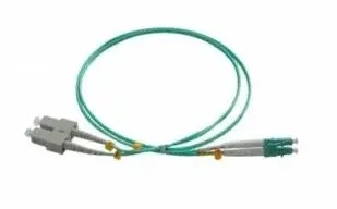 Patchcord fibra optica SC/PC-LC/PC, multimode OM3, lungime 2m, verde, Emtex SC-LC-MM3/DX-2