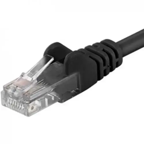 Patchcord UTP RJ45-RJ45 Cat.5e 0.5m, negru, cupru integral, 26AWG