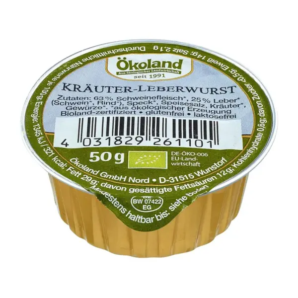 Pate Bio cu Ficat si Verdeturi, Okoland, 50 g