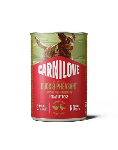 Pate pentru câini CARNILOVE Dog Can rață și fazan 400 g