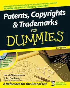 Patents, Copyrights and Trademarks for Dummies 'With CDROM', Paperback/Henri J. a. Charmasson