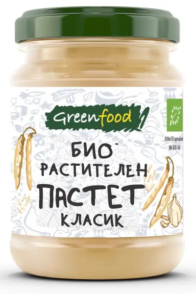 Pateu de legume organic, clasic, 185 g, Green Food