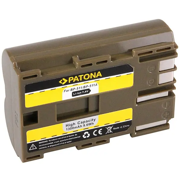 Patona Acumulator Patona BP-511 BP-512 1300mAh compatibil Canon 5D 50D 40D 30D 20D-1008