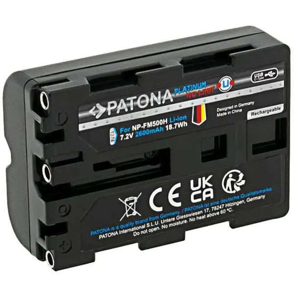 Patona Acumulator Patona Platinum 2250 mAh cu incarcare USB-C pentru Sony NP-FM500H -1374