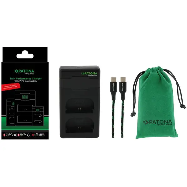Patona Incarcator Patona Premium Dual Performance PD LCD USB-C compatibil Canon LP-E6 - 161924