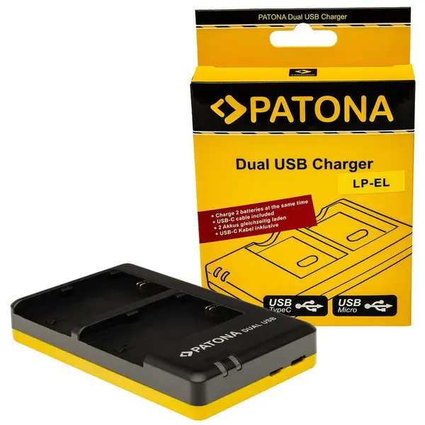 Patona Incarcator Patona USB Dual Fast incarcator LP-EL cu cablu Usb-c compatibil Canon Speedlite EL-1 EL-5-1456