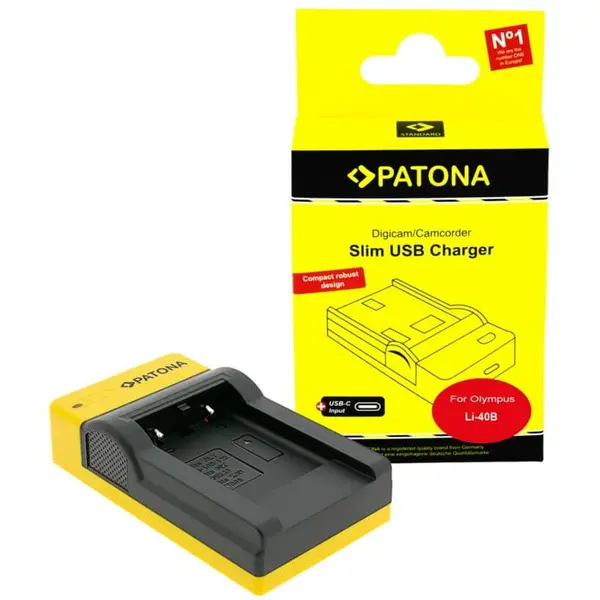 Patona Incarcator USB Patona Slim USB-C pentru Olympus Li-40B Li-42B Nikon EN-EL10
