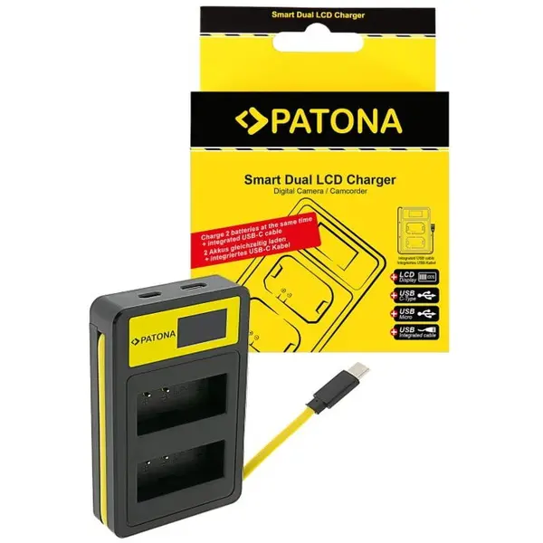 Patona Incarcator USB Patona Smart Triple LCD Pentru Canon LP-E10 EOS EOS1100D EOS-1100D Rebel T3 Kiss X50