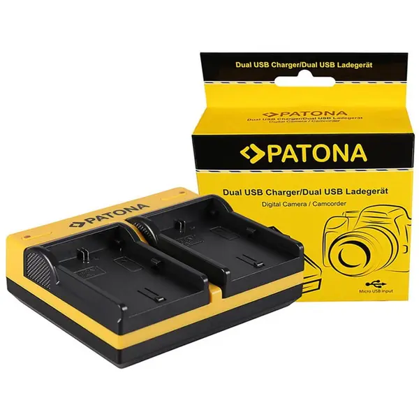 Patona Patona Dual incarcator pentru Canon LP-E6 EOS 5D 60D 60Da 6D 7D EOS70D EOS-70D LP-E6 Mark II incl. Micro-USB cable
