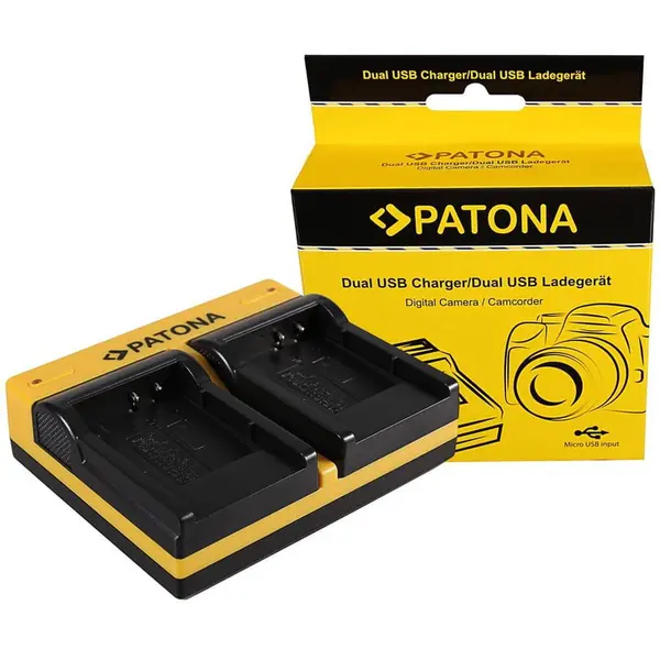 Patona Patona Dual incarcator pentru Casio Nikon EN-EL11 Powershot TR350 TR-350 Nikon EN-EL11 Nikon with micro USB cable