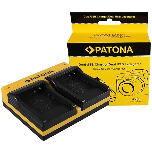 Patona Patona Dual incarcator pentru Casio Panasonic CGA-S007E Exilim EXZ150 EX-Z150 EXZ155 EX-Z155 inkl. Micro