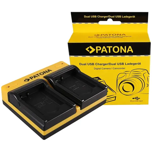 Patona Patona Dual incarcator pentru Panasonic DMW-BCK7 Lumix DMC78FXW DMC-78FXW DMCFH2 DMC-FH2 inkl. Micro-USB