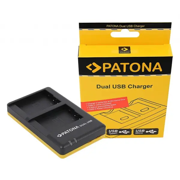 Patona Patona Dual incarcator pentruPanasonic DMW-BLC12 E incl. USB-C cable