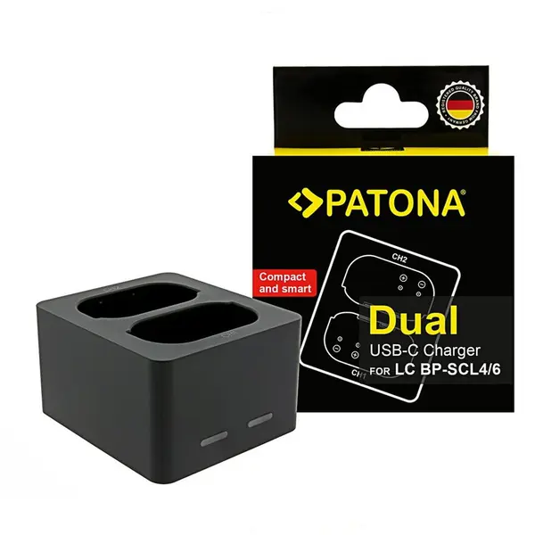 Patona Patona incarcator dual pentru Leica Q3 Q4 BP-SCL4 and BP-SCL6 incl. USB-C cable
